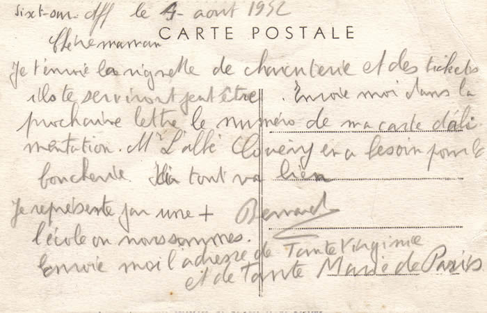 1952-Correspondance-Verso