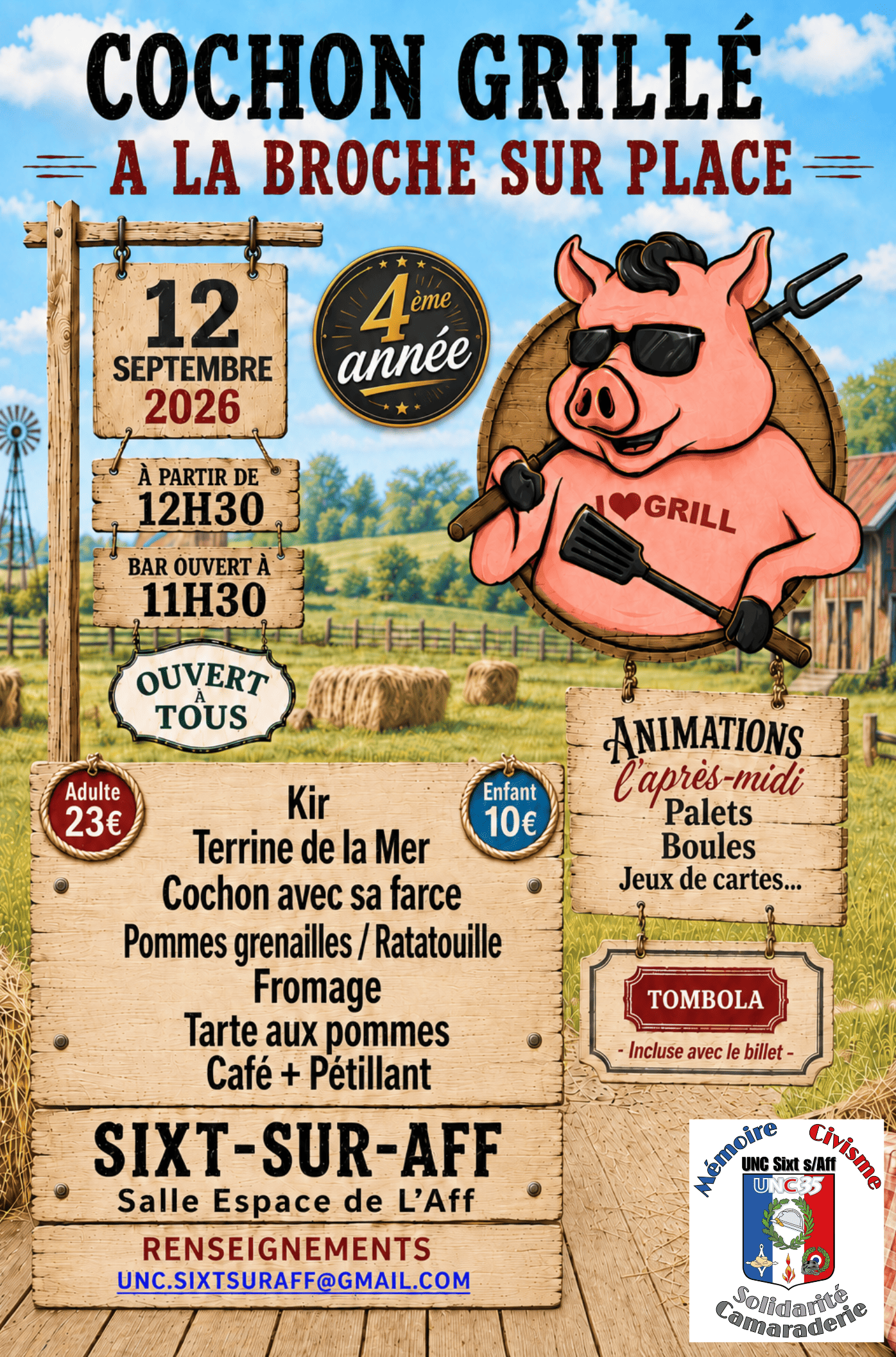 UNC - 2026 - Cochon Grillé - Affiche