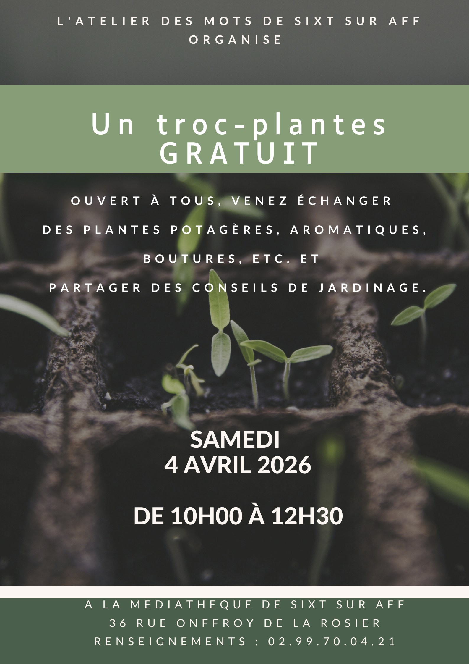 Vert Plante Photo Marché de Producteurs Affiche